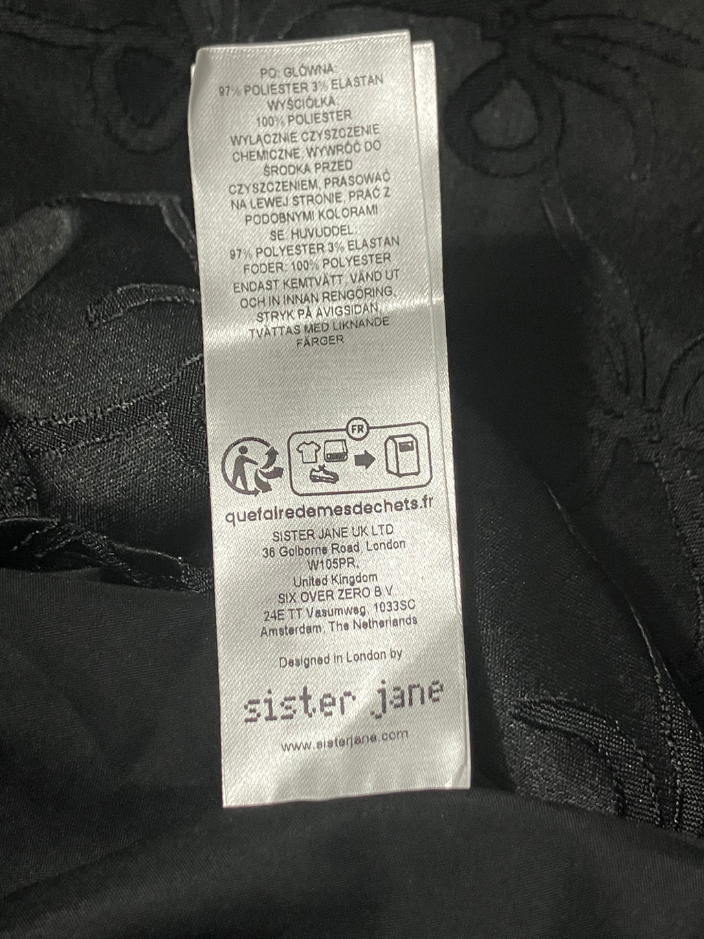 Sister Jane — Dress | London-designed bow jacquard with puff sleeves · Sz M