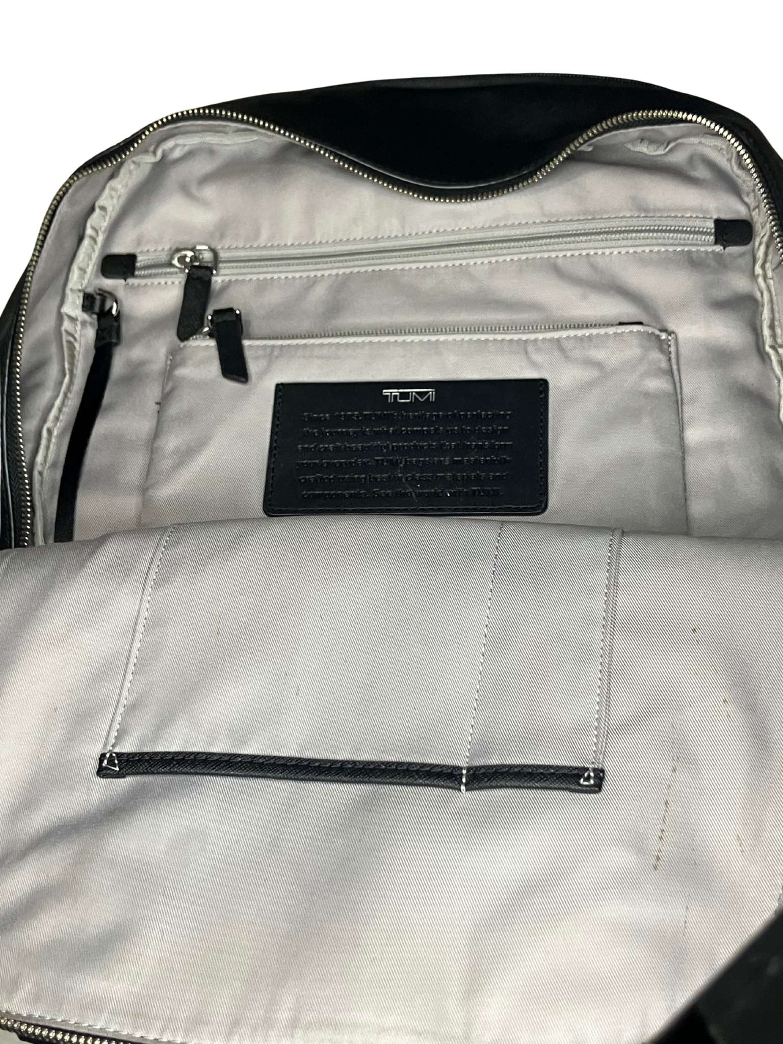 TUMI VAREK Black Leather Backpack - Premium Saffiano Convertible Travel Bag