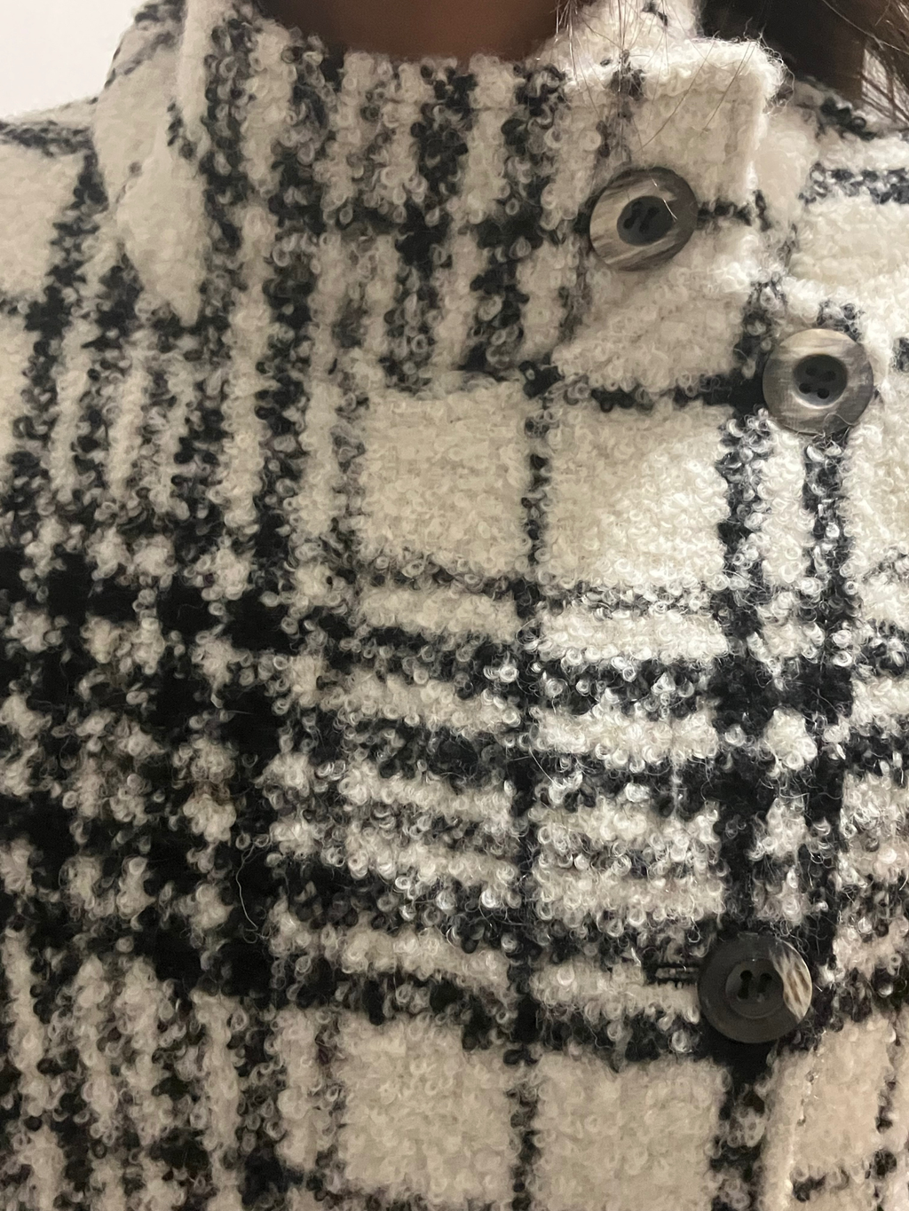 Peruvian Connection Elliott Coat Boucle Plaid Alpaca Wool Blend Size L NWT