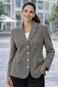 Orvis Black & Ivory Houndstooth Blazer – Women's Size 16 – Classic Tailored