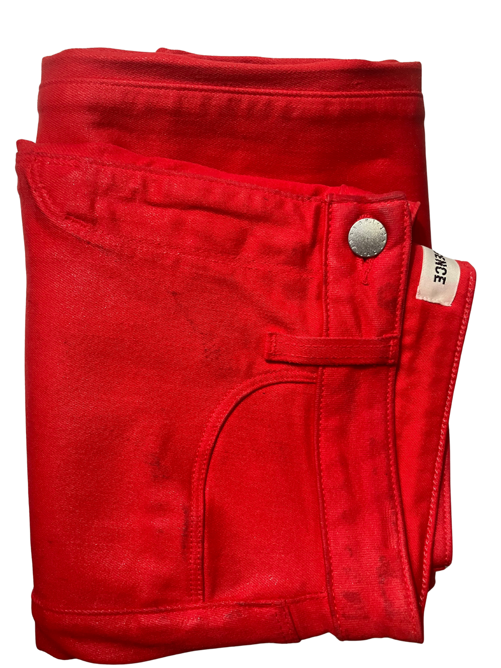 L'AGENCE Red High-Rise Straight Leg Jeans - Size 27 Stretch Denim
