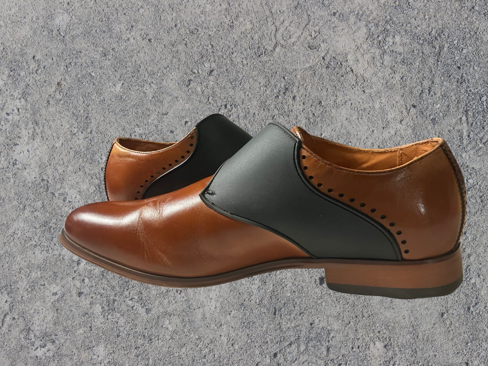 Stacy Adams — Two-Tone Monk Strap Shoes | Brogue detail · Sz 7.5
