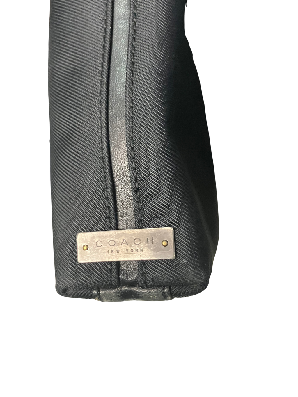 Vintage Coach 1999 Black Crossbody Bag - Y2K Nylon Leather Style 7414