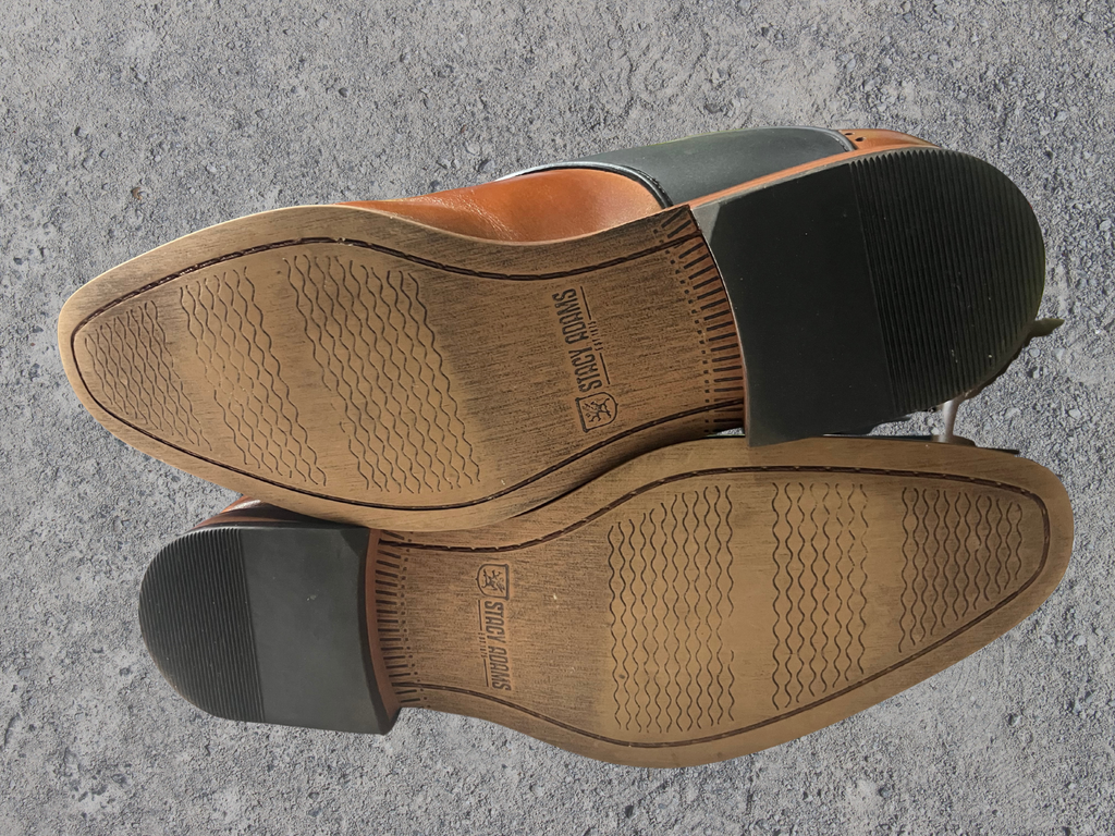 Stacy Adams — Two-Tone Monk Strap Shoes | Brogue detail · Sz 7.5