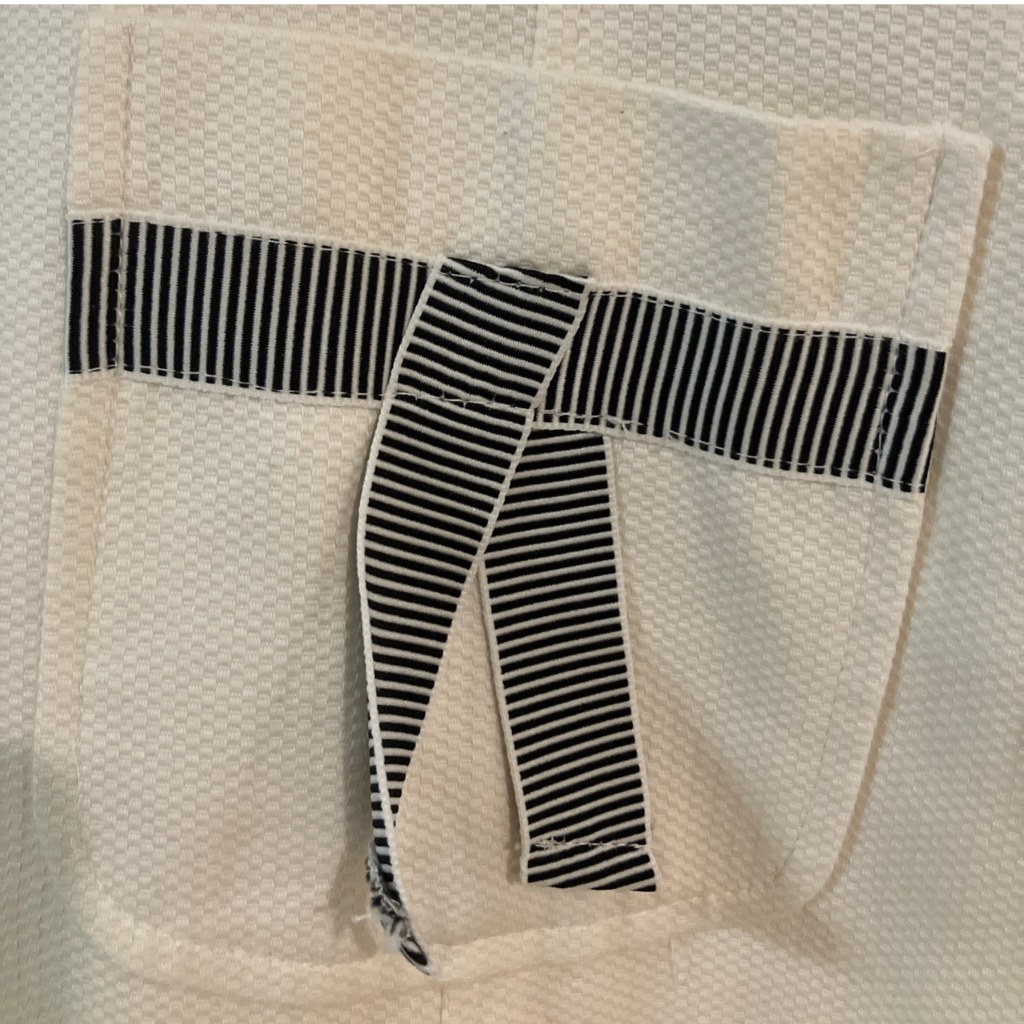 Roth LeCover Cream Blazer Size 12 - Striped Bow Detail California