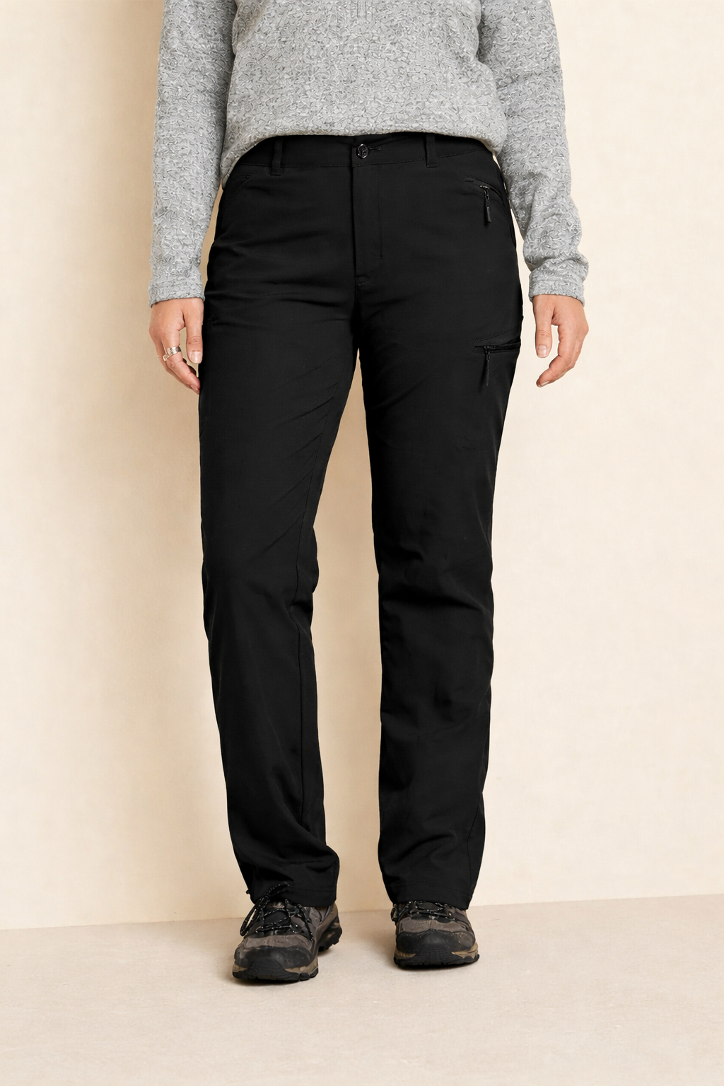 Eddie Bauer Black Softshell Fleece-Lined Pants Size 14