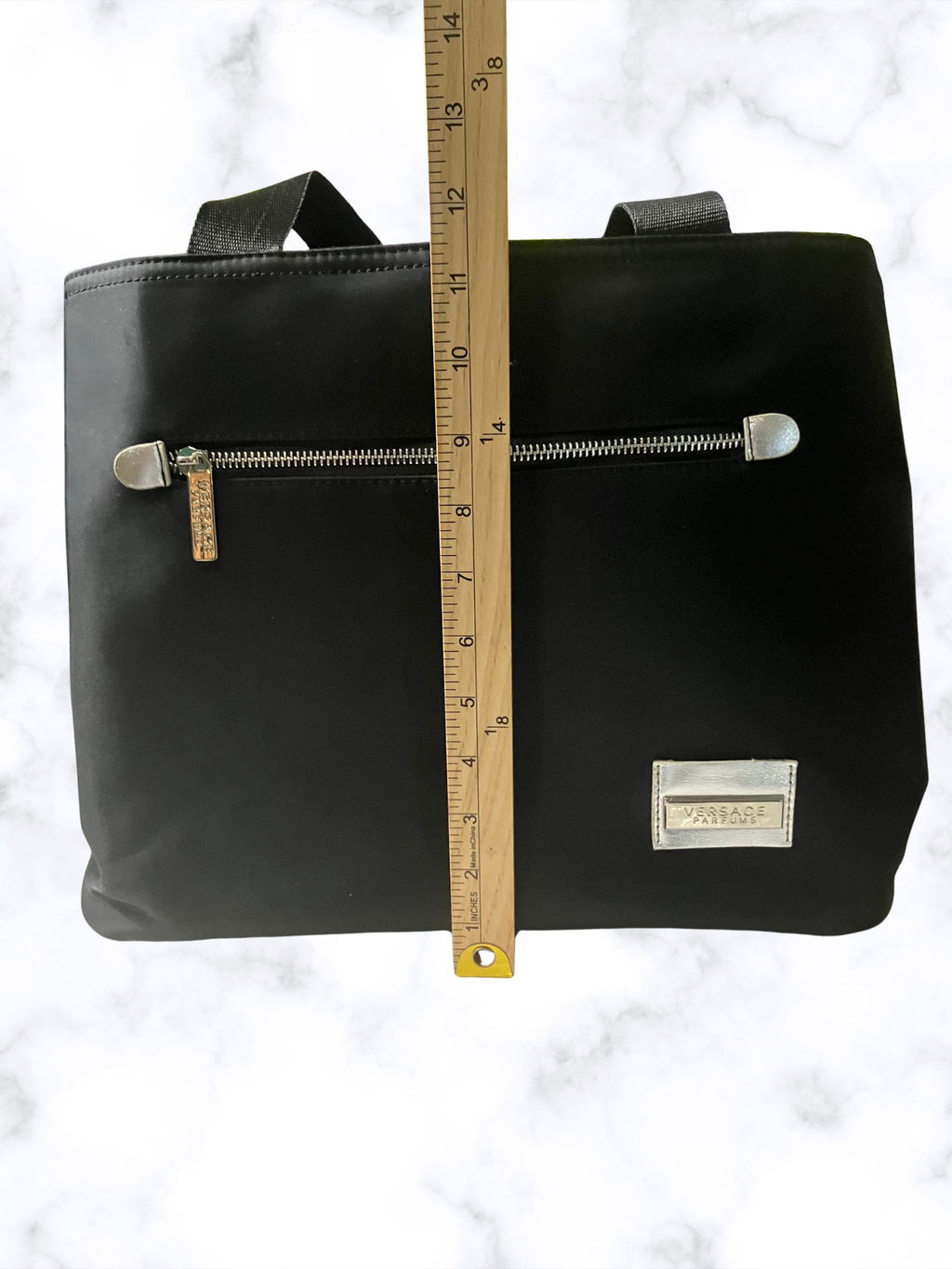 Versace Parfums — Zip Tote Bag | Silver-tone hardware, collectible provenance · Sz OS