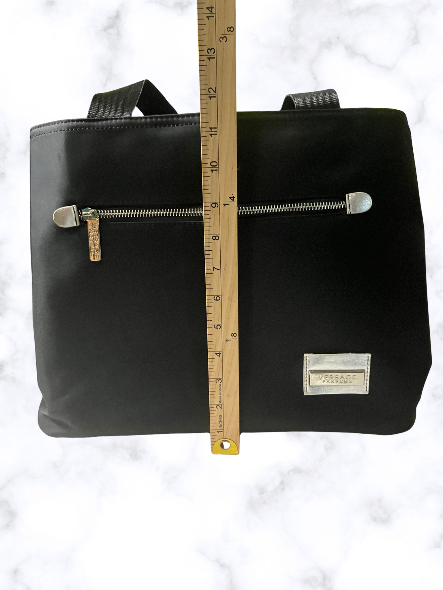 Versace Parfums — Zip Tote Bag | Silver-tone hardware, collectible provenance · Sz OS