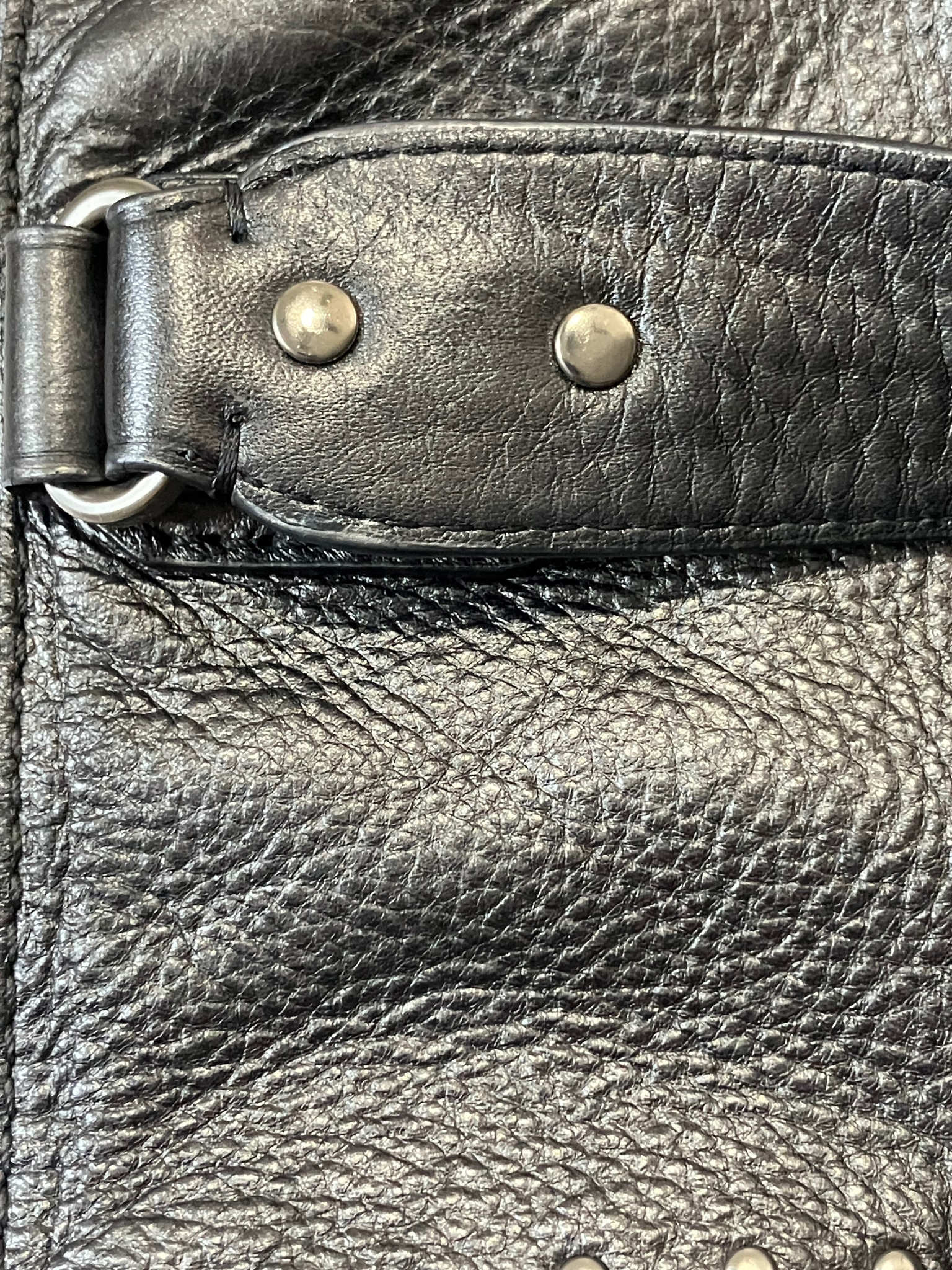 Michael Kors Black Pebbled Leather Studded Satchel - Large Tote Bag