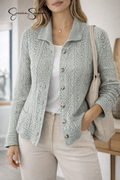 Jessica Simpson Open-Knit Button Front Cardigan–Women’s Size S–Sage Green – NWT