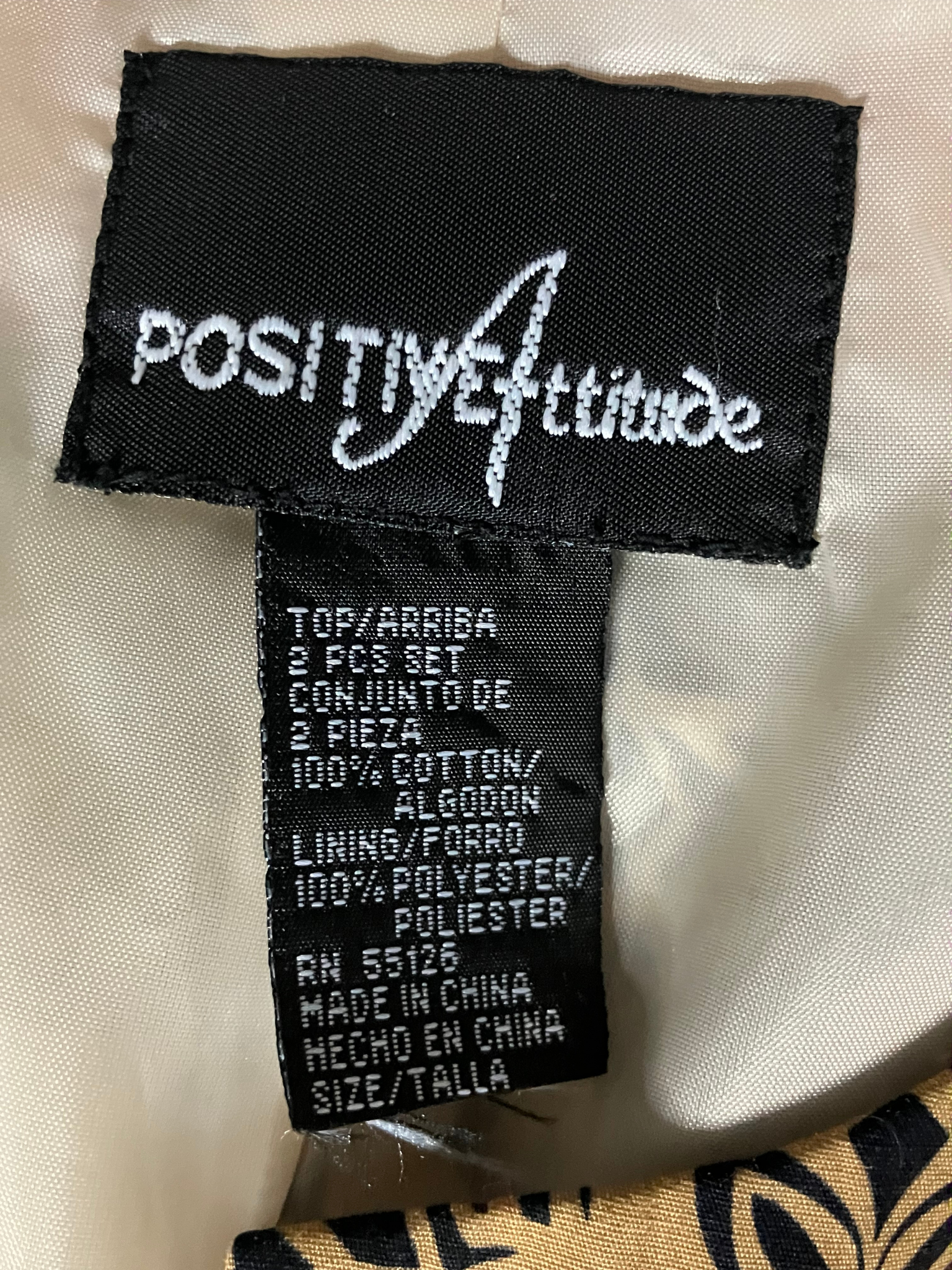 Positive Attitude Geometric Floral Print Jacket Women's L Lightweight Cotton