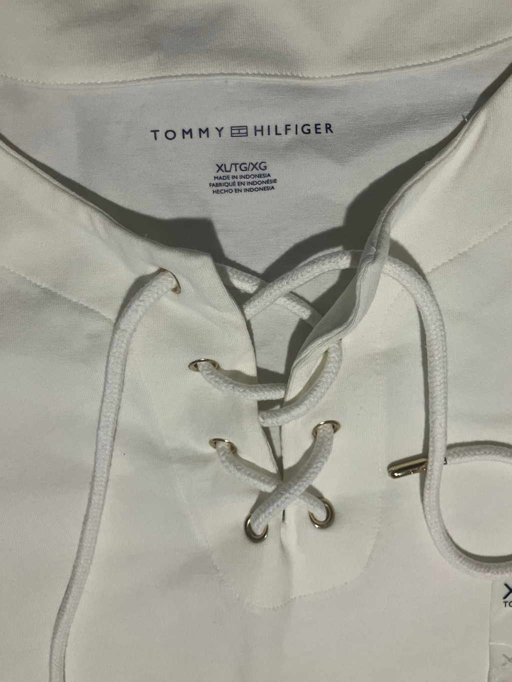 Tommy Hilfiger — Tunic Dress | Cotton colorblock with lace-up neckline · Sz XL