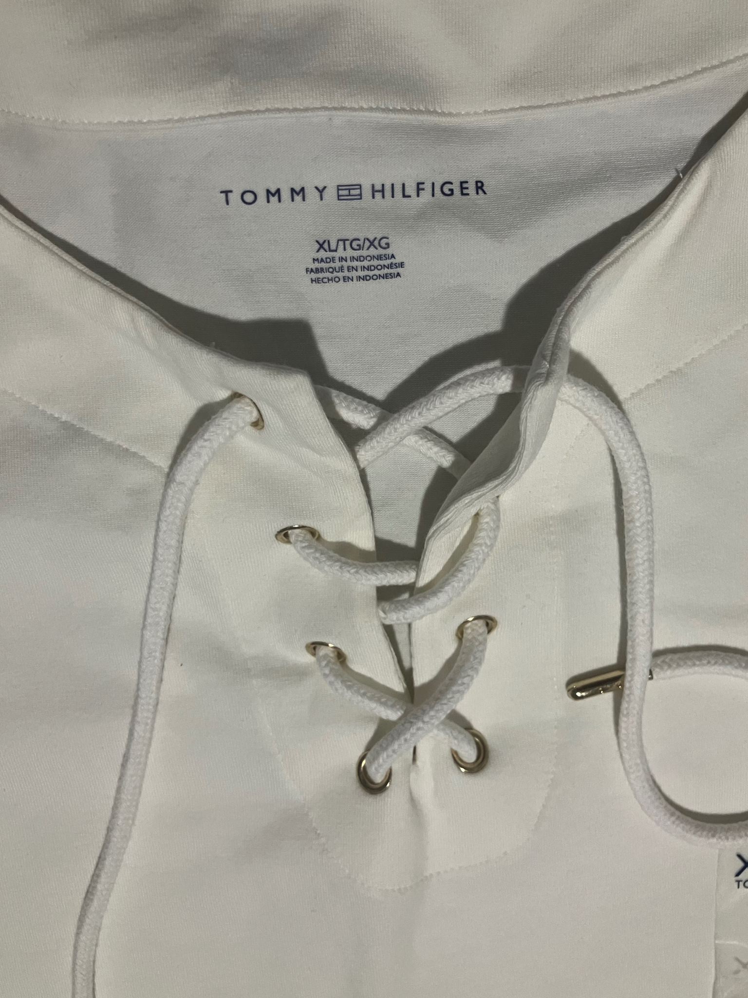 Tommy Hilfiger — Tunic Dress | Cotton colorblock with lace-up neckline · Sz XL