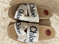 Chloé Woody Logo Ribbon Slides Sandals Beige/Tan Women’s 39 (US 9)