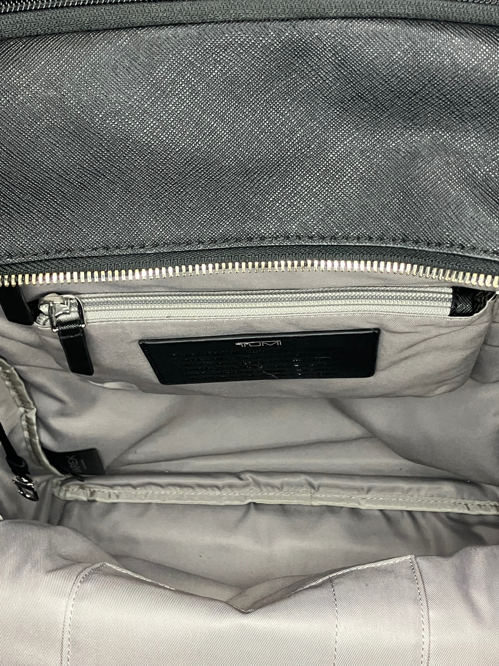 TUMI VAREK Black Leather Backpack - Premium Saffiano Convertible Travel Bag