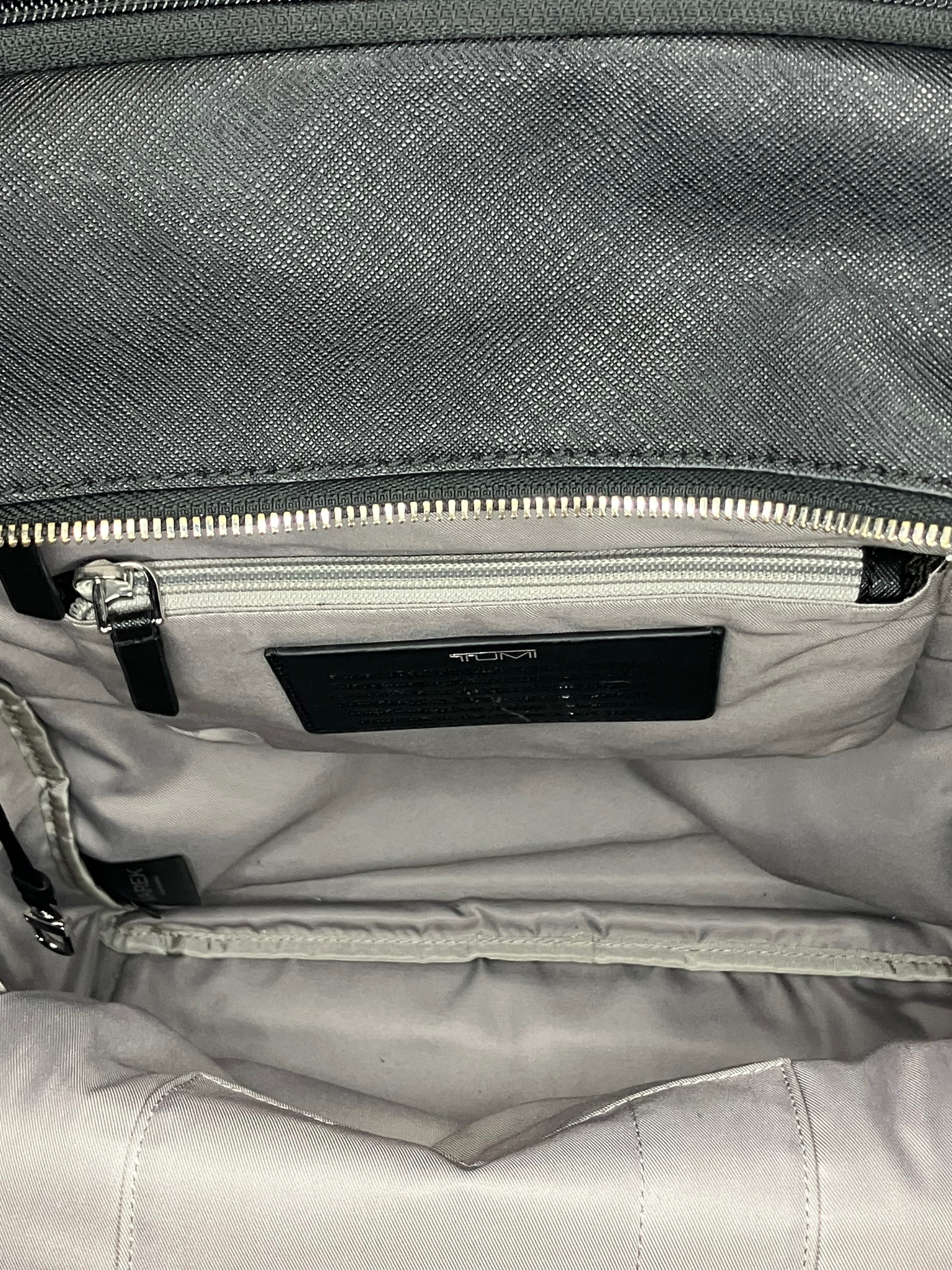 TUMI VAREK Black Leather Backpack - Premium Saffiano Convertible Travel Bag