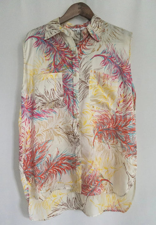 CAbi — Blouse | Feathers don't follow rules — and neither does this blouse · Sz L