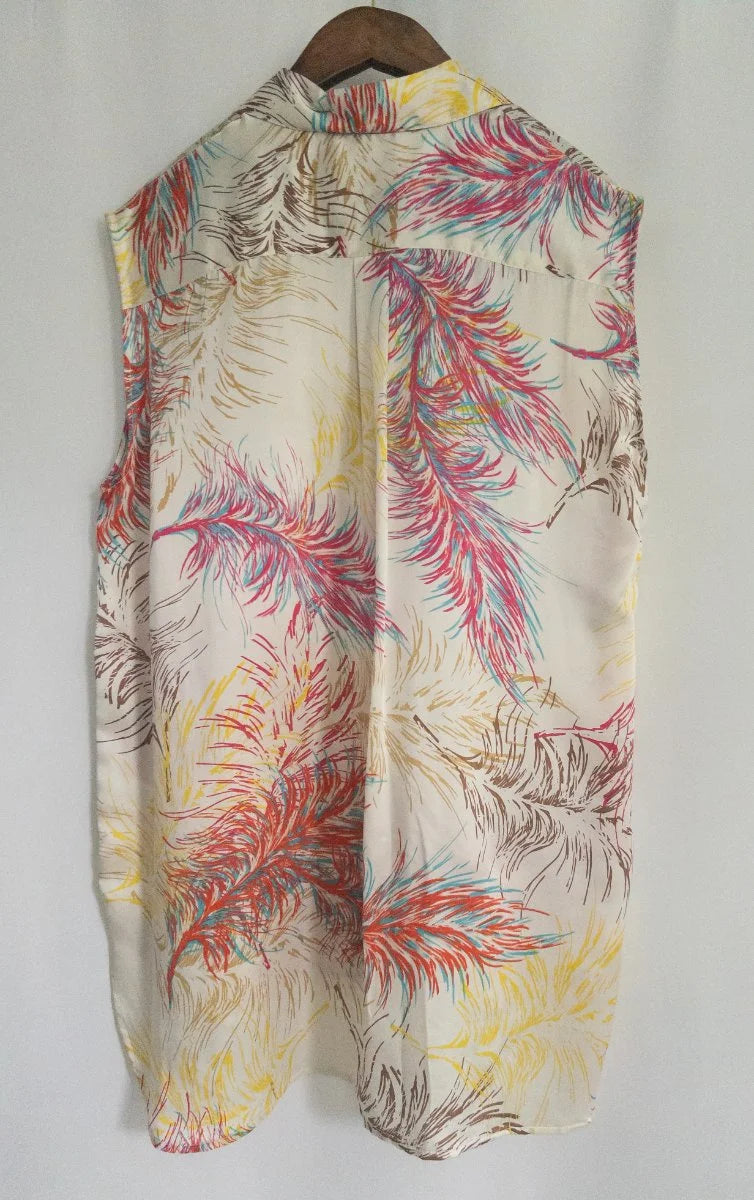 CAbi — Blouse | Feathers don't follow rules — and neither does this blouse · Sz L