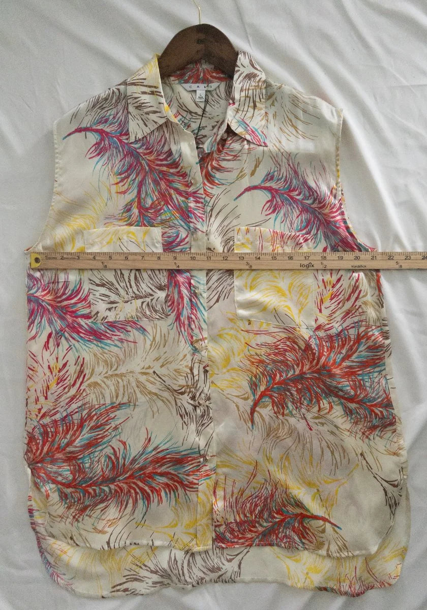 CAbi — Blouse | Feathers don't follow rules — and neither does this blouse · Sz L