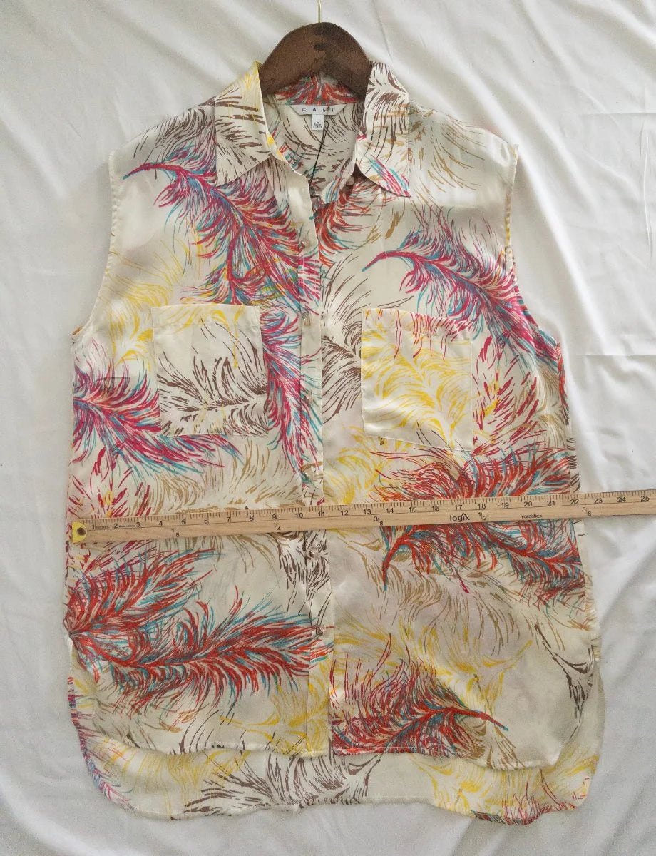 CAbi — Blouse | Feathers don't follow rules — and neither does this blouse · Sz L