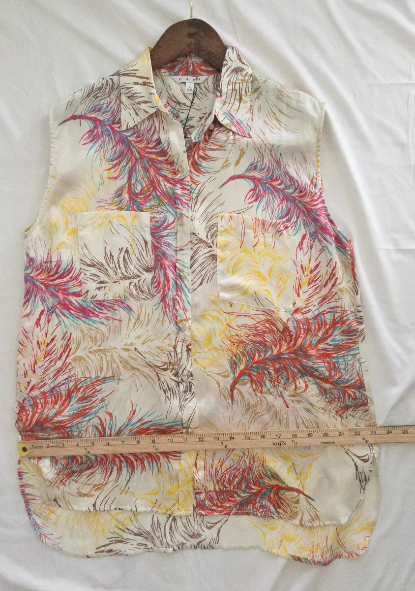 CAbi — Blouse | Feathers don't follow rules — and neither does this blouse · Sz L