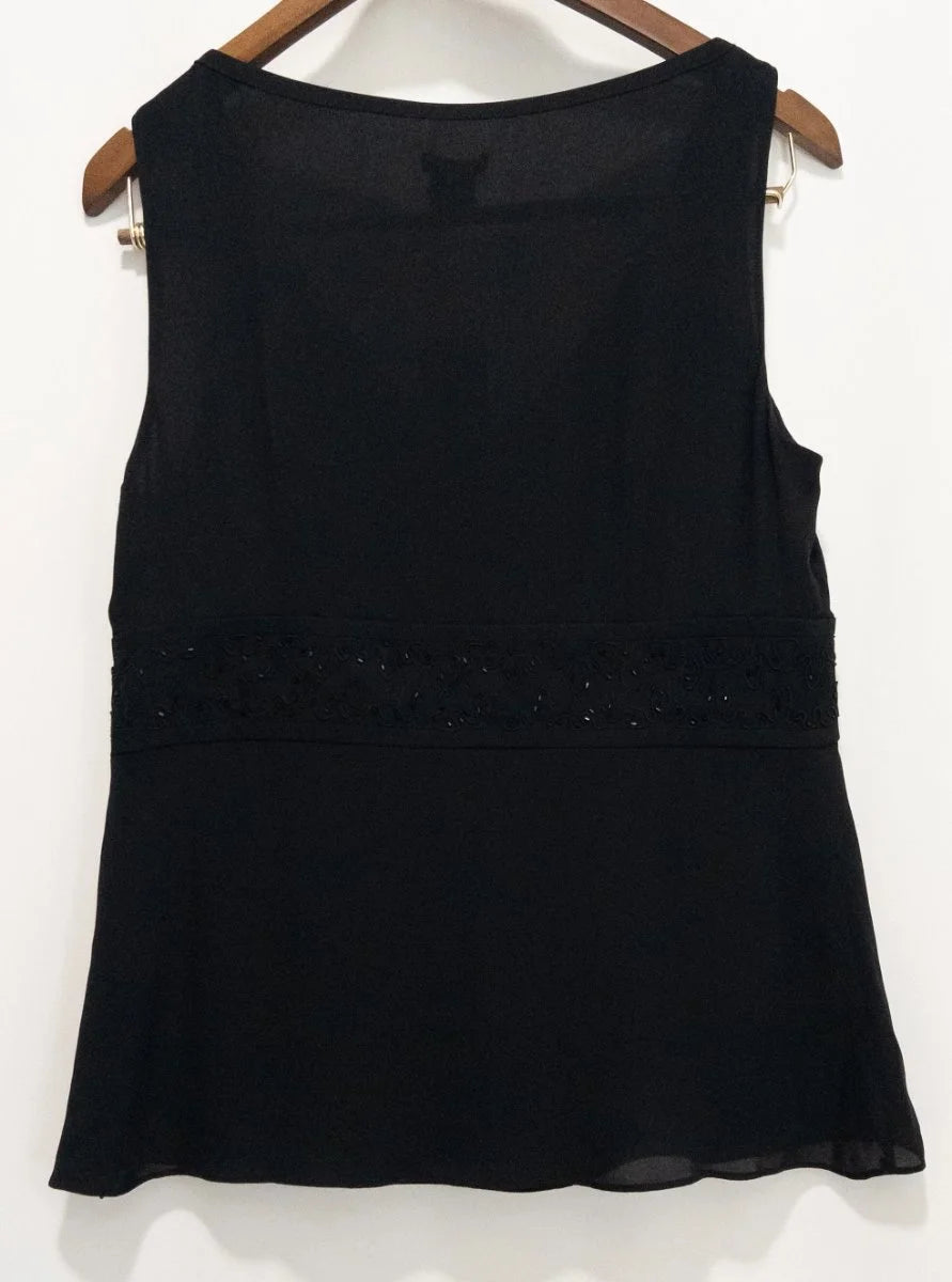 Ann Taylor — Blouse | Not every black blouse earns the room — this one does · Sz 10