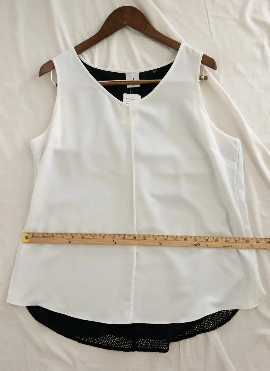 Cabi — Blouse | The back is the whole conversation · Sz XL