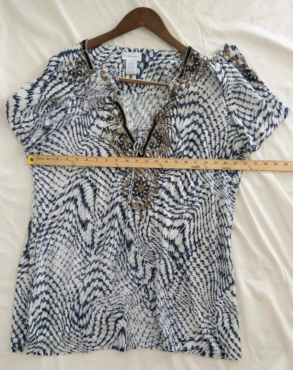 Soft Surroundings — Blouse | The print moves. The chain stays. So do you. · Sz XL