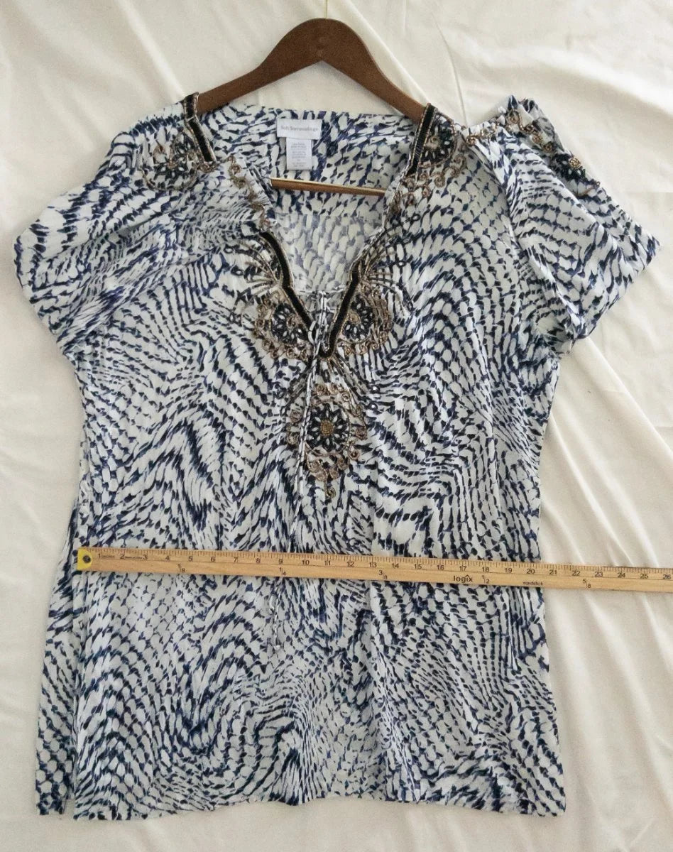 Soft Surroundings — Blouse | The print moves. The chain stays. So do you. · Sz XL