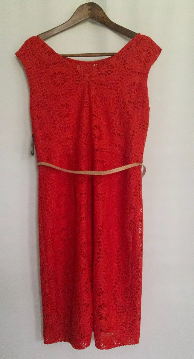 Ellen Tracy — Dress | Red this deliberate doesn't ask for the room — it owns it · Sz 16