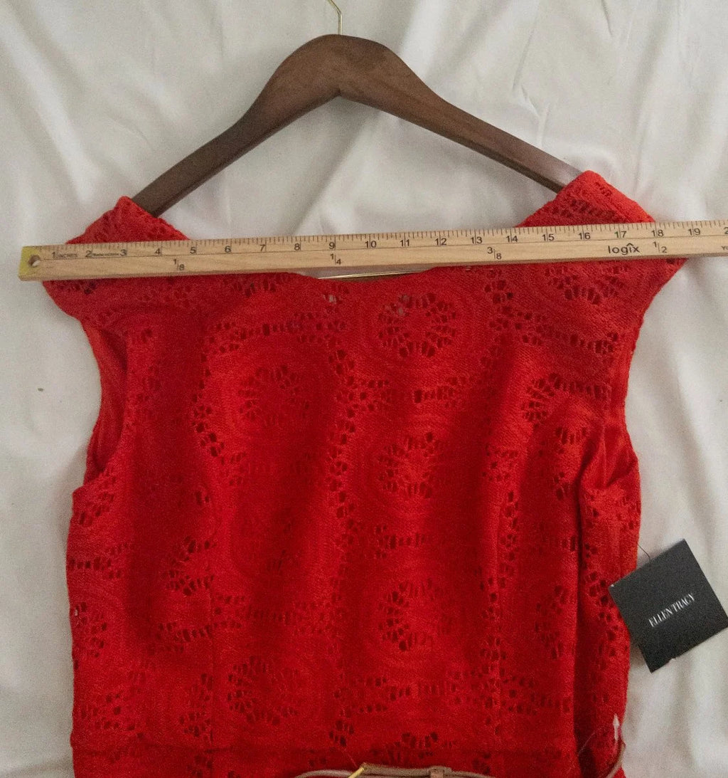 Ellen Tracy — Dress | Red this deliberate doesn't ask for the room — it owns it · Sz 16