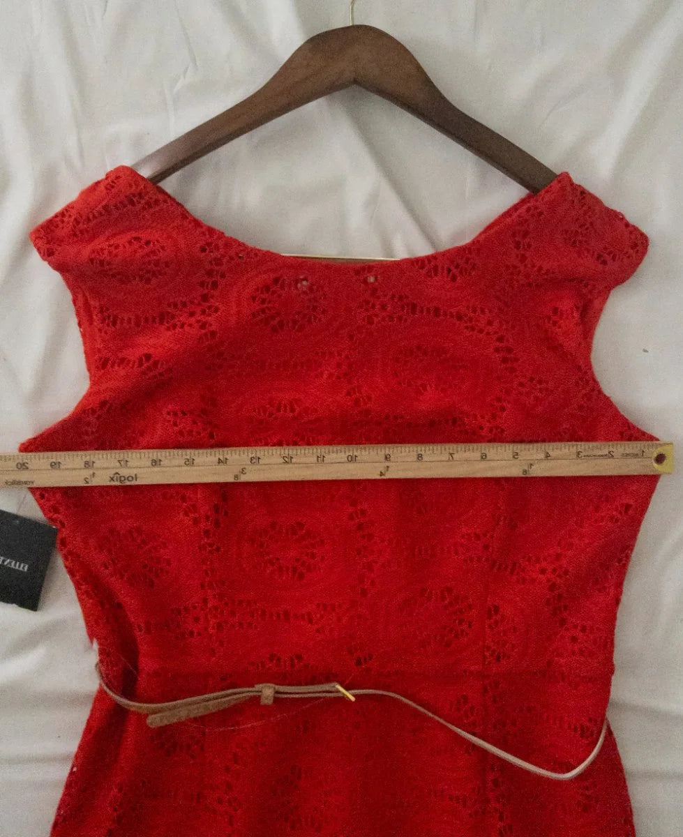 Ellen Tracy — Dress | Red this deliberate doesn't ask for the room — it owns it · Sz 16