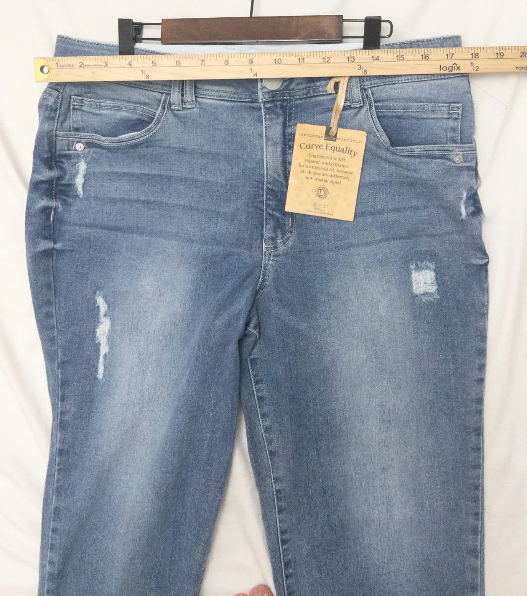 Democracy — Denim jeans | Not distressed by accident — distressed with intention · Sz 16