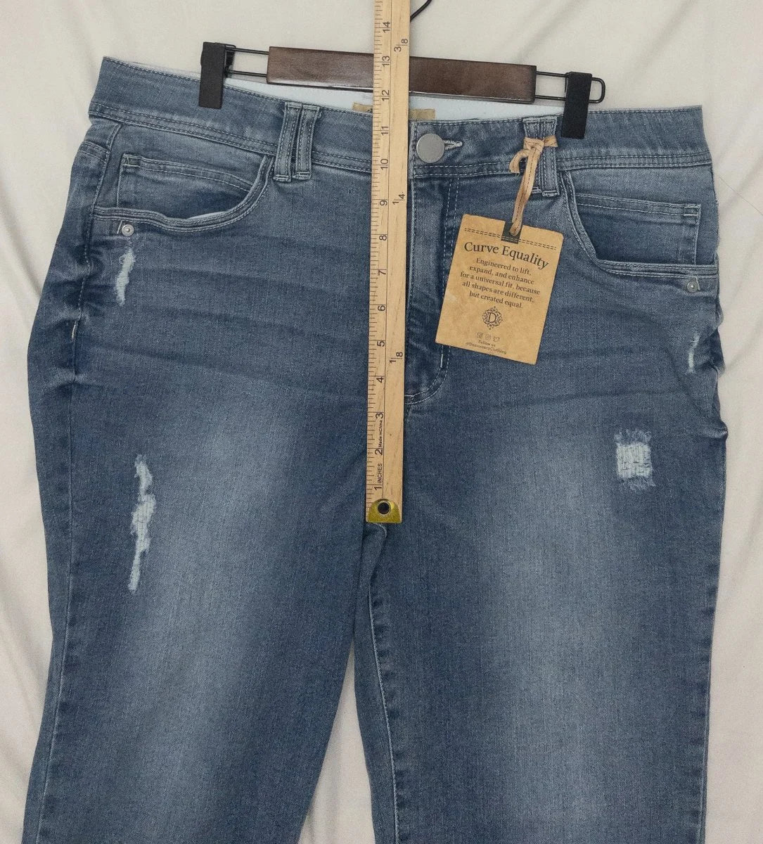 Democracy — Denim jeans | Not distressed by accident — distressed with intention · Sz 16