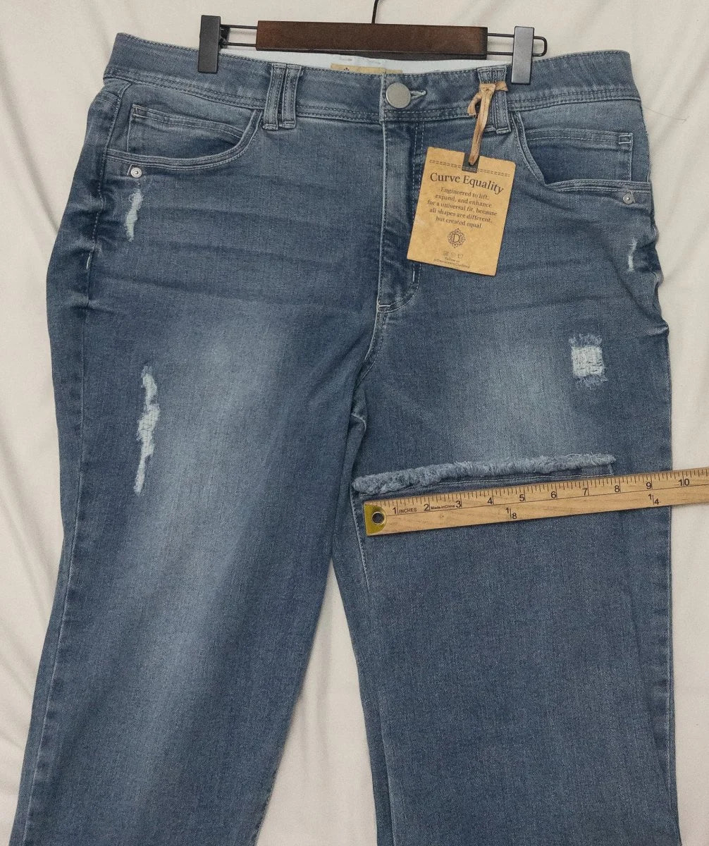 Democracy — Denim jeans | Not distressed by accident — distressed with intention · Sz 16