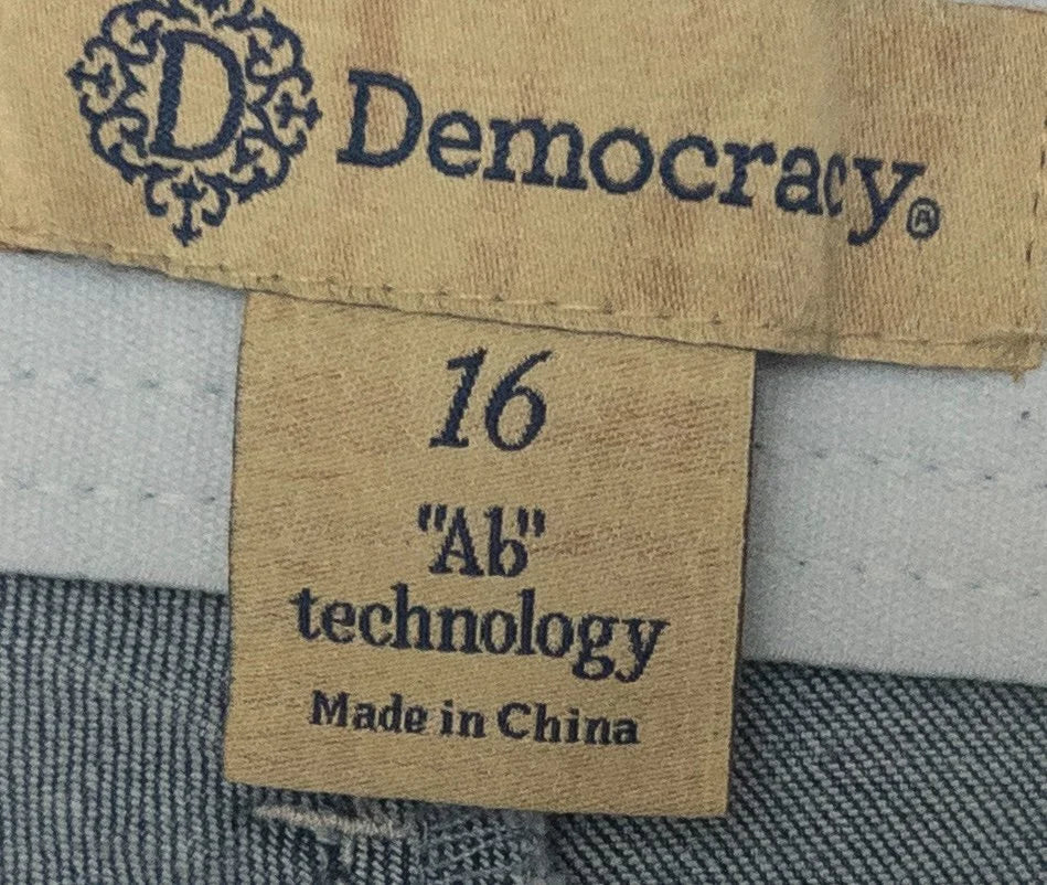 Democracy — Denim jeans | Not distressed by accident — distressed with intention · Sz 16