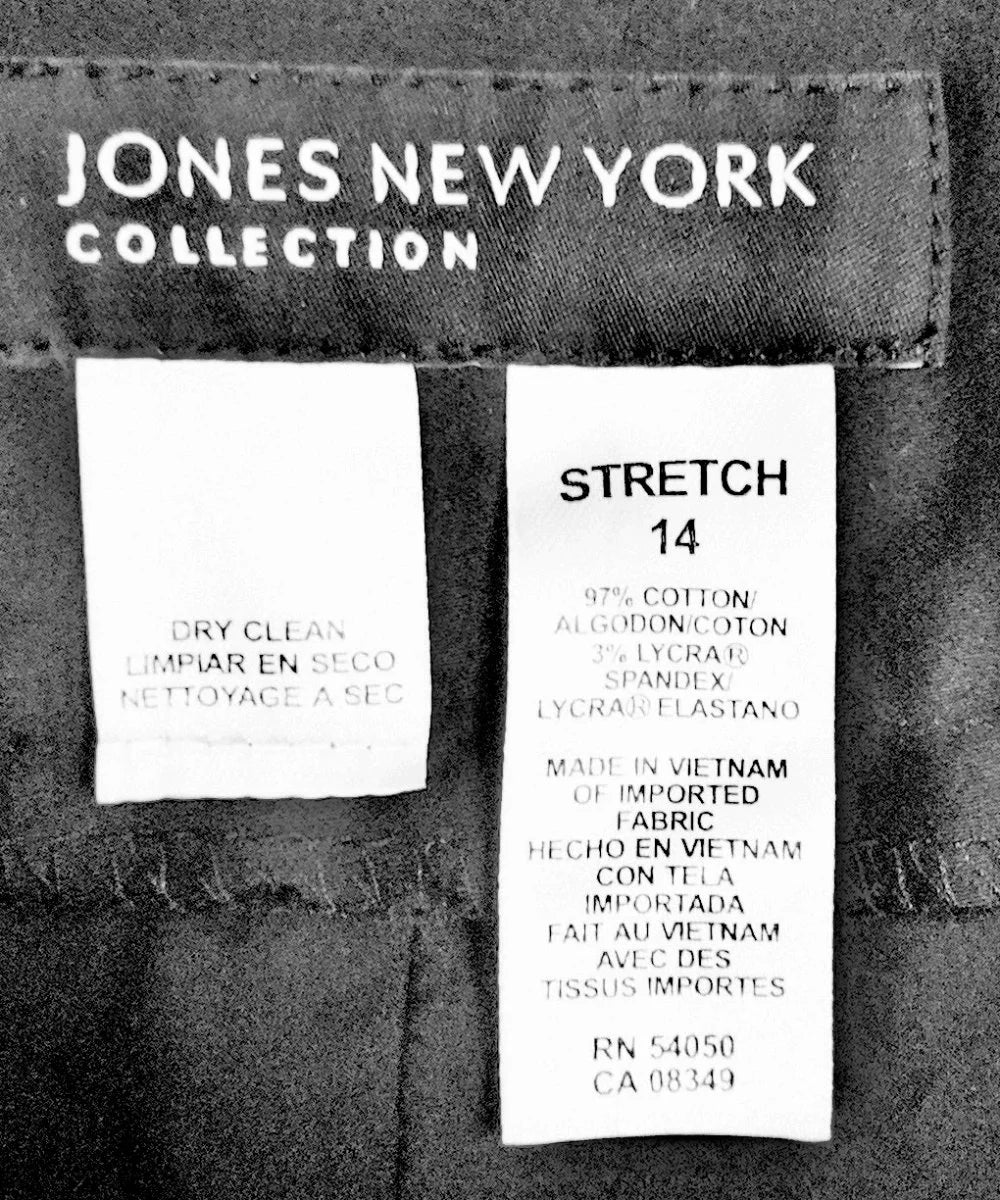 Jones New York Collection — Tailored pants | Not every black pant earns the silence it commands · Sz 14