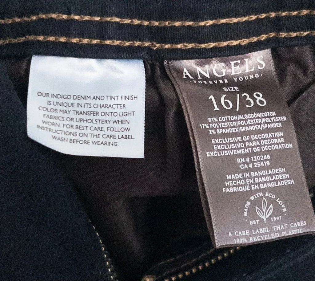 Angels Forever Young - Denim jeans - 81 cotton 17 polyester 2 spandex - Sz 16 38 - Curuva Tag