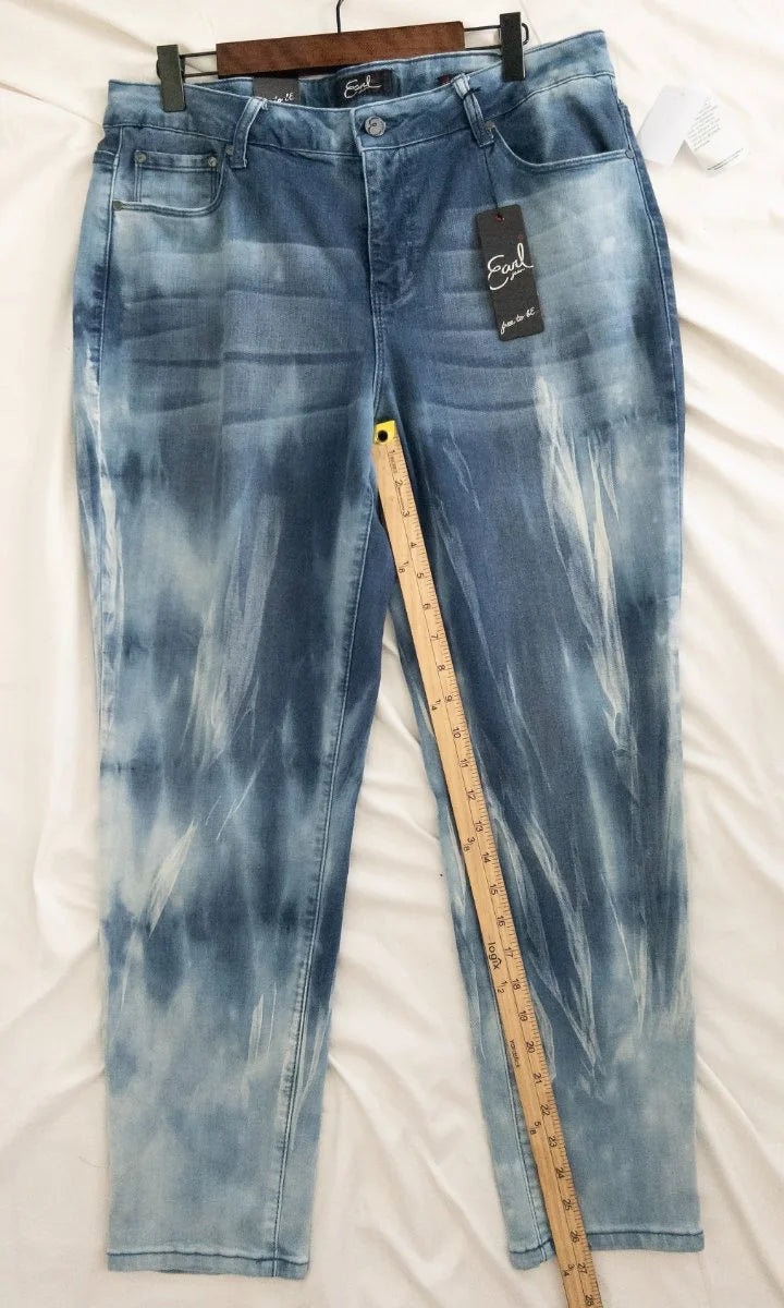 Earl Jean - Denim jeans - 58 Cotton 23 Polyester 17 Rayon 2 Spandex - Sz 16 - Curuva Inseam
