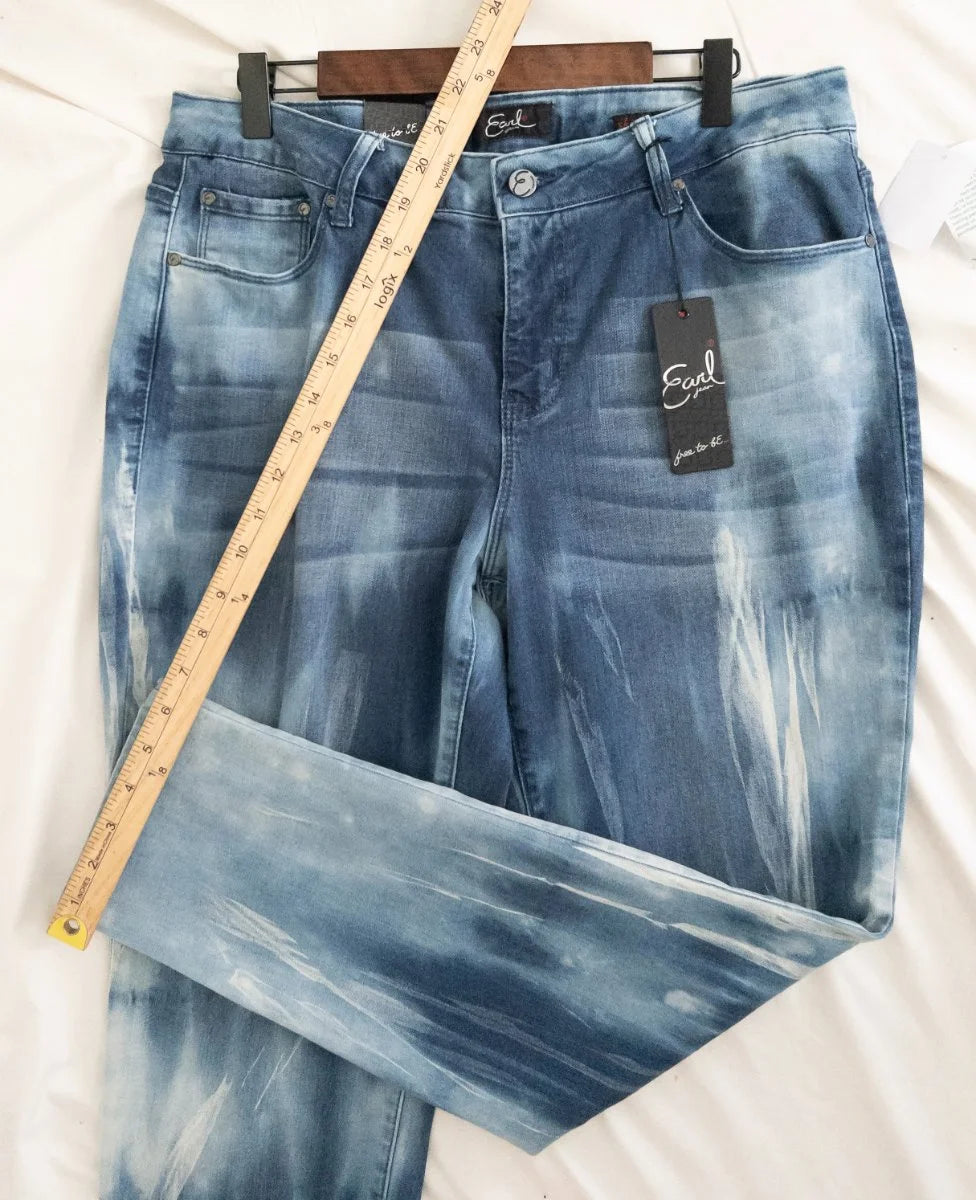 Earl Jean - Denim jeans - 58 Cotton 23 Polyester 17 Rayon 2 Spandex - Sz 16 - Curuva Leg Open
