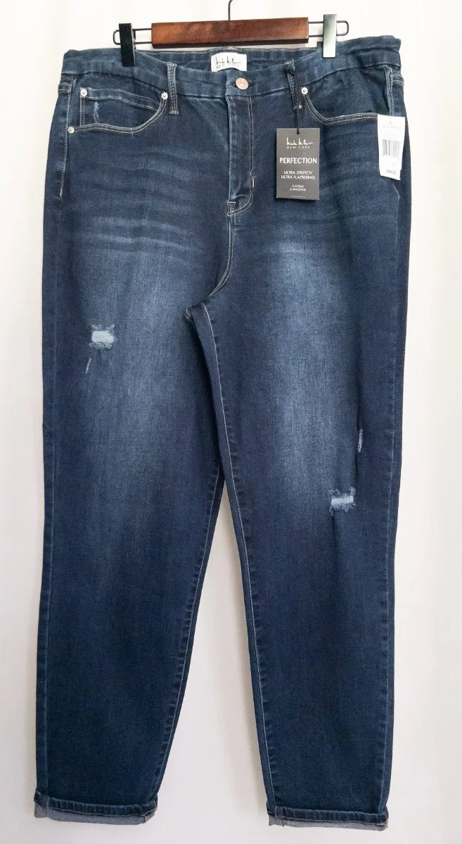 Nicole Miller New York - Denim jeans - 70 Cotton 28 Polyester 2 Spandex - Sz 16 - Curuva Front