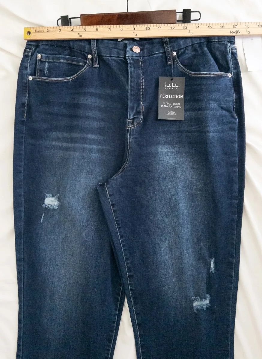 Nicole Miller New York - Denim jeans - 70 Cotton 28 Polyester 2 Spandex - Sz 16 - Curuva Waist