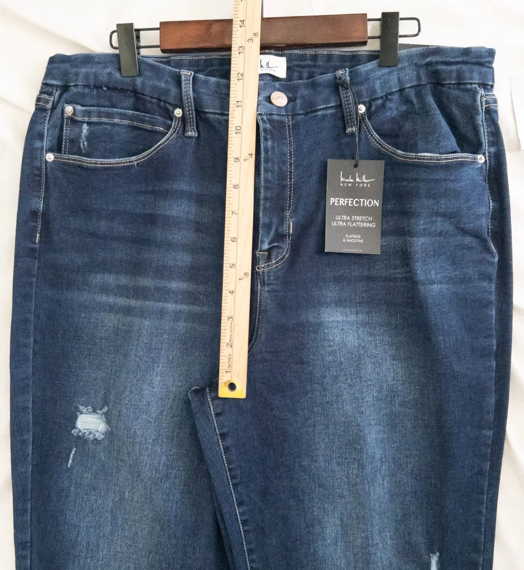Nicole Miller New York - Denim jeans - 70 Cotton 28 Polyester 2 Spandex - Sz 16 - Curuva Rise
