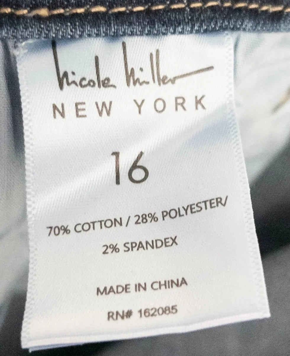 Nicole Miller New York - Denim jeans - 70 Cotton 28 Polyester 2 Spandex - Sz 16 - Curuva Tag