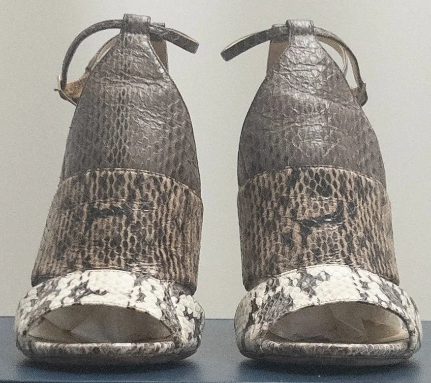 Jimmy Choo - Heels - Python skin leather upper leather lining and sole - Sz 38 5 - Curuva Front