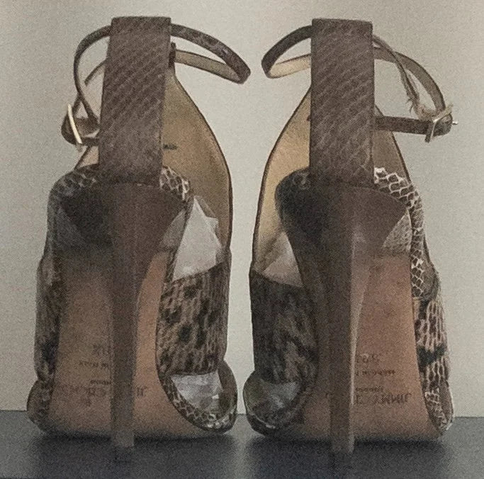 Jimmy Choo - Heels - Python skin leather upper leather lining and sole - Sz 38 5 - Curuva Back