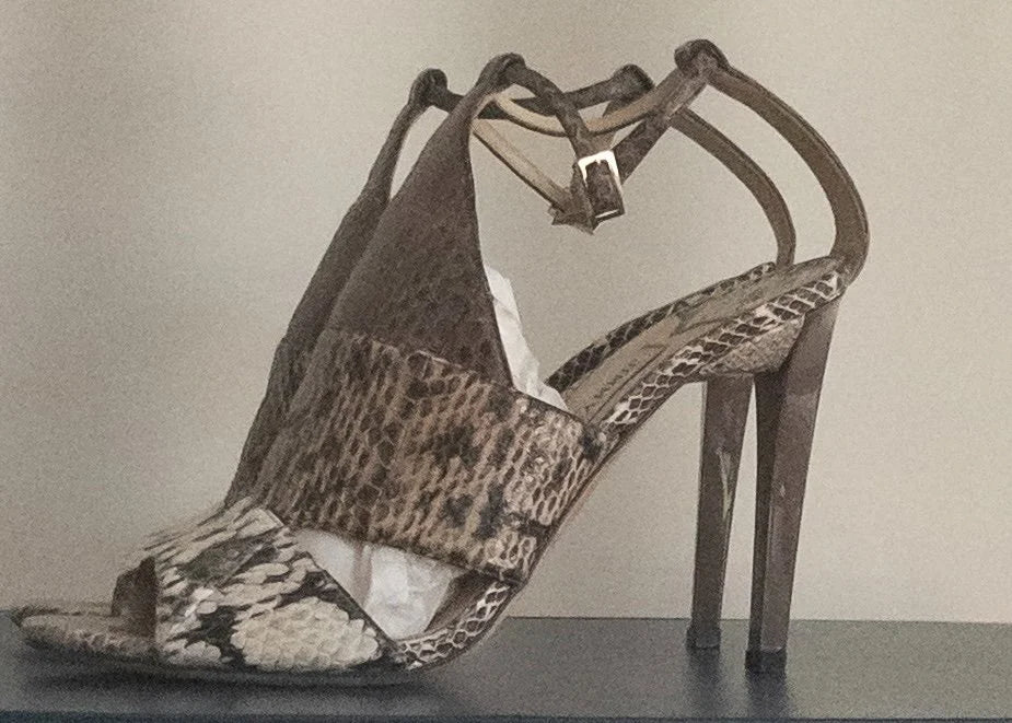 Jimmy Choo - Heels - Python skin leather upper leather lining and sole - Sz 38 5 - Curuva Side