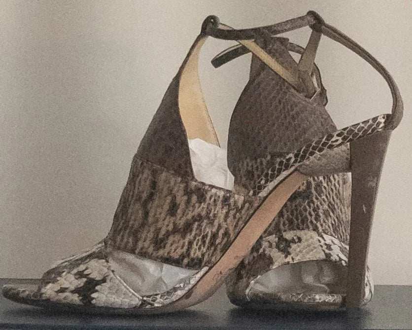 Jimmy Choo - Heels - Python skin leather upper leather lining and sole - Sz 38 5 - Curuva Righ