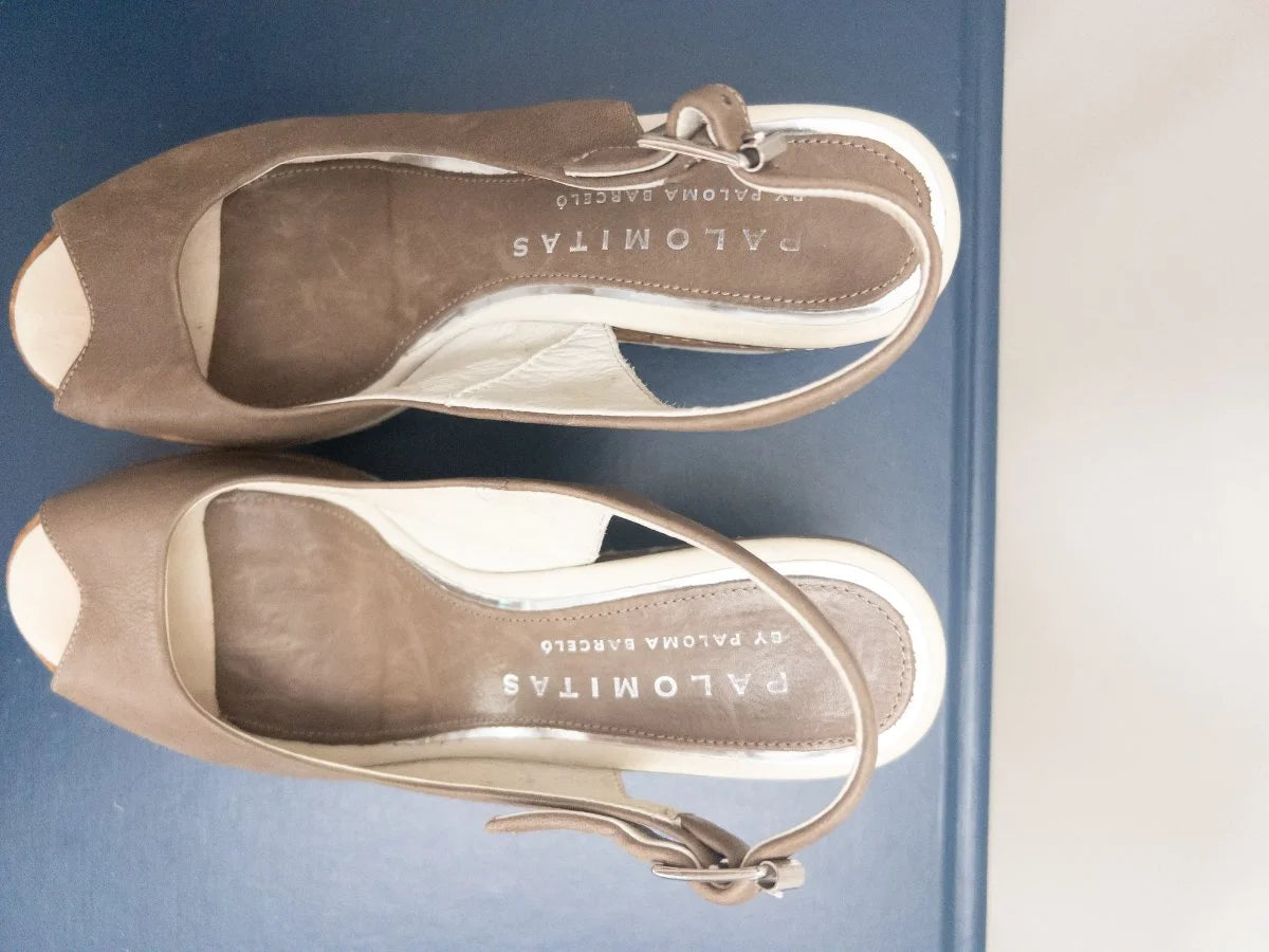 Palomitas by Paloma Barcel - Sandals - Suede nubuck leather upper leather lining - Sz 37 - Curuva