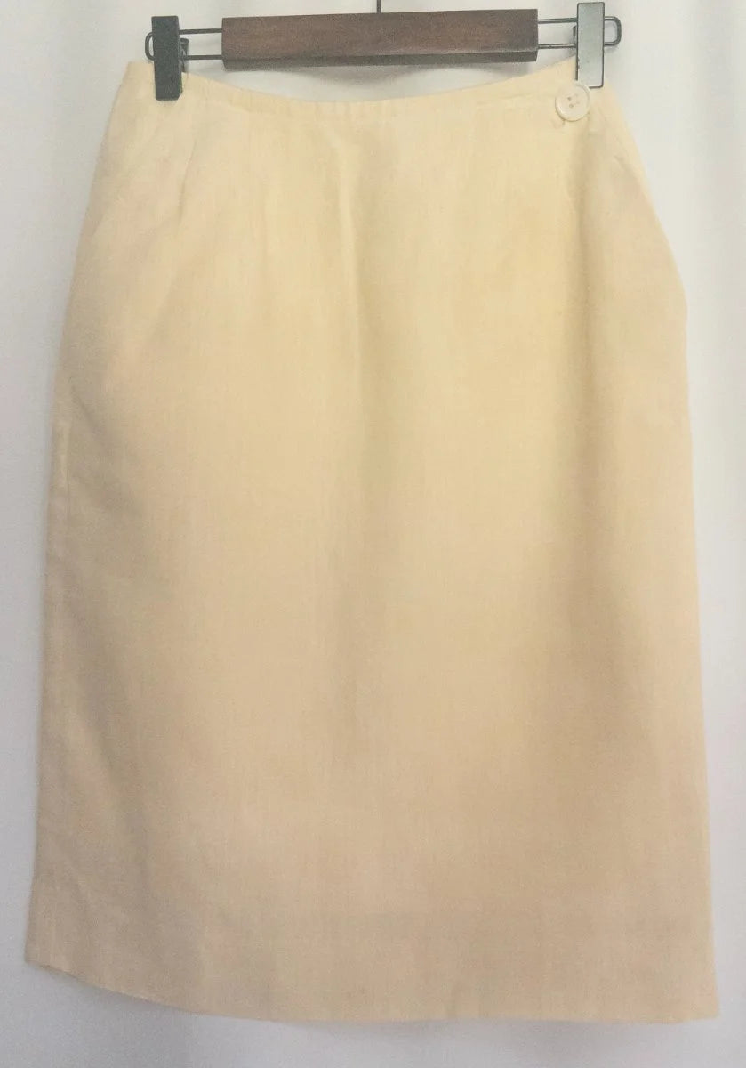 Perry Ellis Portfolio Neiman Marcus - Skirt - 100 linen - Sz 4 - Curuva Front